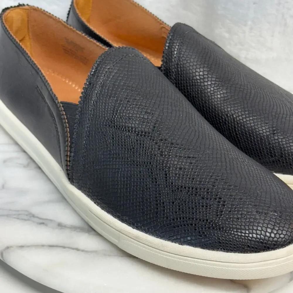 Sun + Stone Women Mariam Slip On Shoes Black Faux‎ Leather Size 11 Casual